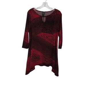 Clara Sun Woo Red And Black Tunic Top